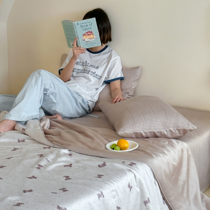 91家纺网 家纺一手货源 找家纺 汇庭2025新款奇趣夏被 曲奇狗