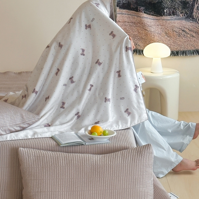 91家纺网 家纺一手货源 找家纺 汇庭2025新款奇趣夏被 曲奇狗