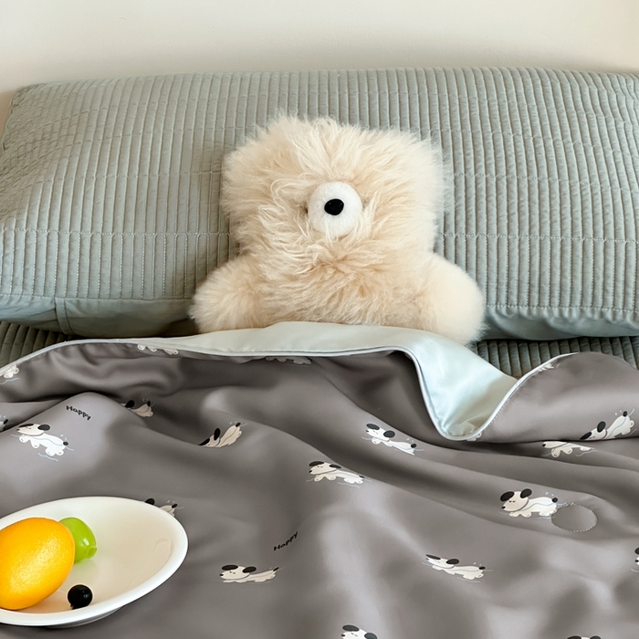 91家纺网 家纺一手货源 找家纺 汇庭2025新款奇趣夏被 小狗嘟比