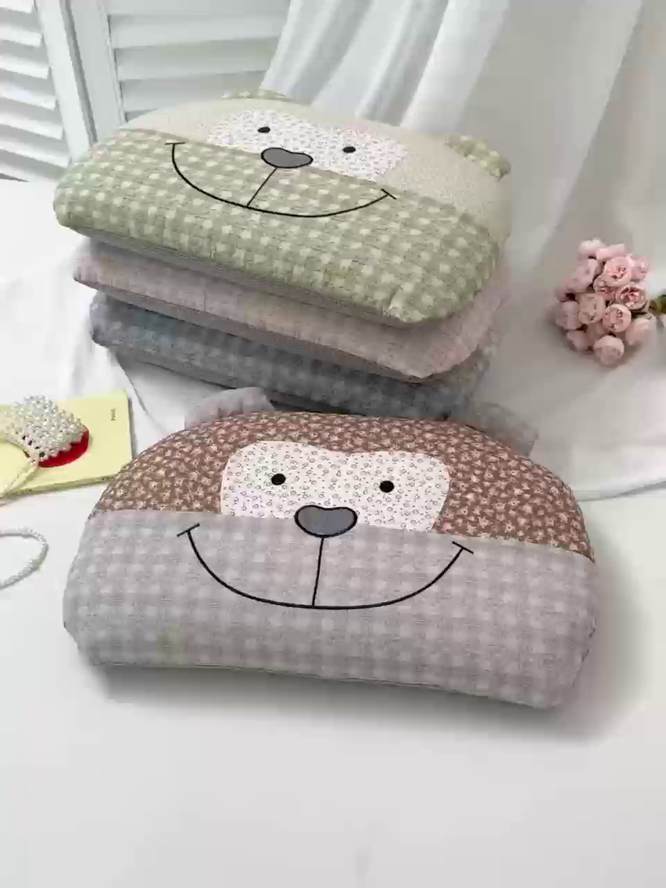 91家纺网 家纺一手货源 找家纺 （总）芯洲2025新款荞麦枕全棉直播爆款可爱萌趣大嘴猴枕头成人学生枕头枕芯