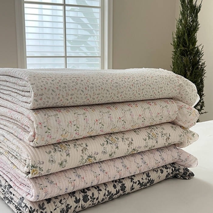 91家纺网 家纺一手货源 找家纺 （总）2025新款悠扬床盖三件套