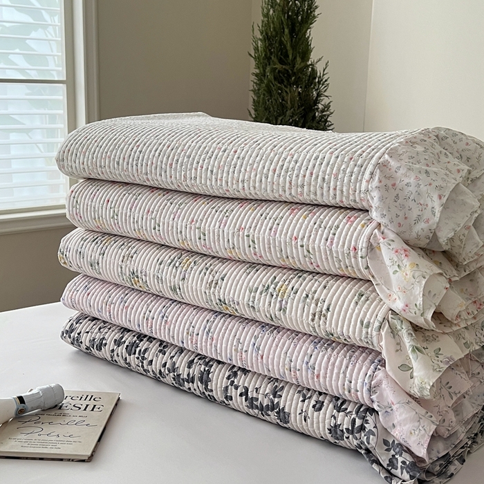 91家纺网 家纺一手货源 找家纺 （总）2025新款悠扬床盖三件套