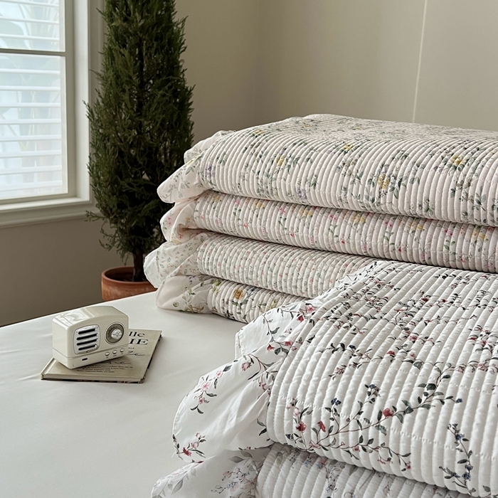 91家纺网 家纺一手货源 找家纺 （总）2025新款悠扬床盖三件套