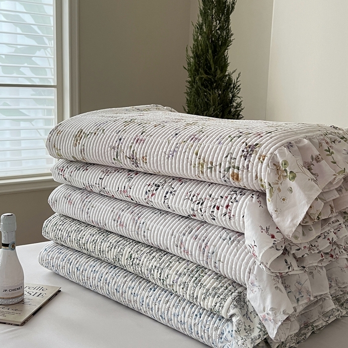 91家纺网 家纺一手货源 找家纺 （总）2025新款悠扬床盖三件套