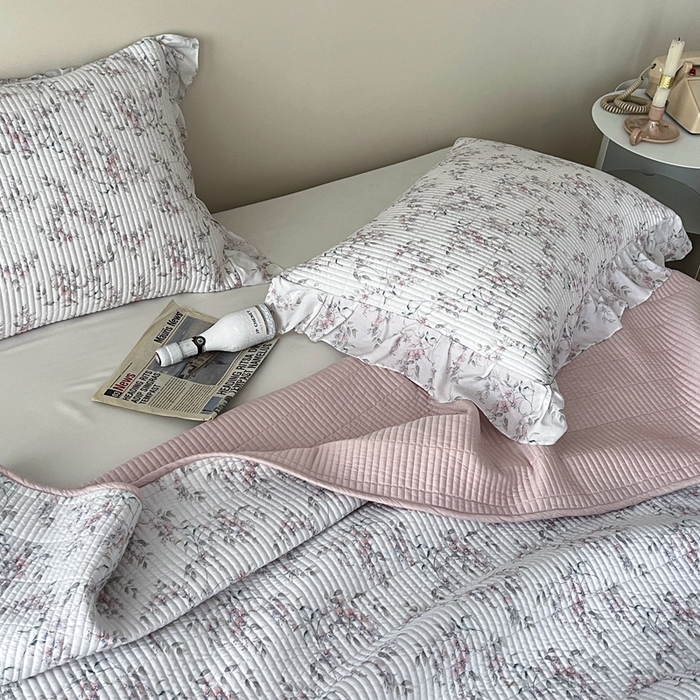 91家纺网 家纺一手货源 找家纺 2025新款悠扬床盖三件套 花古朵