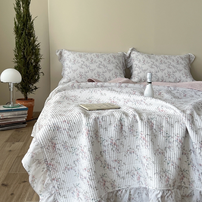 91家纺网 家纺一手货源 找家纺 2025新款悠扬床盖三件套 花古朵