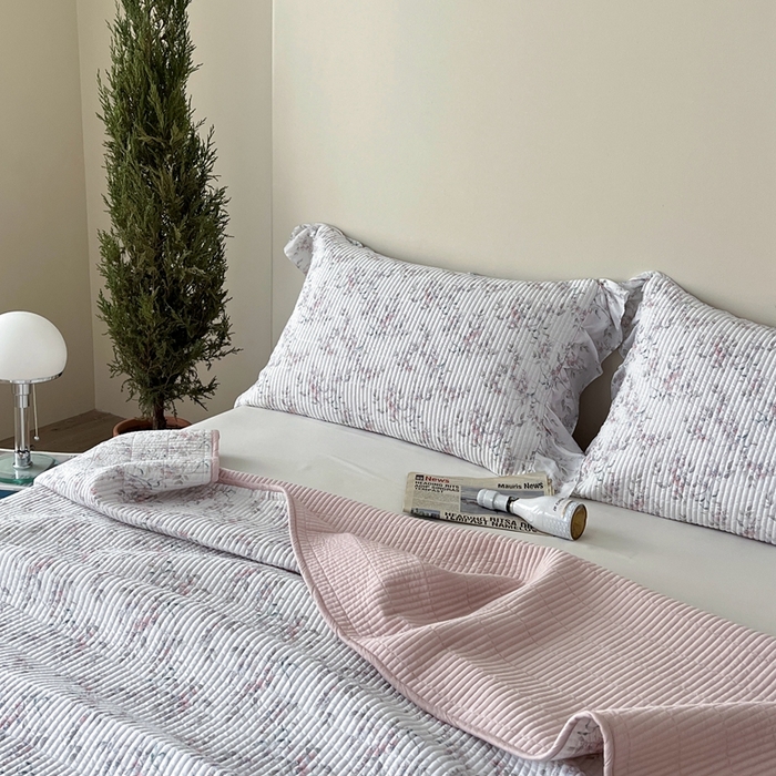 91家纺网 家纺一手货源 找家纺 2025新款悠扬床盖三件套 花古朵