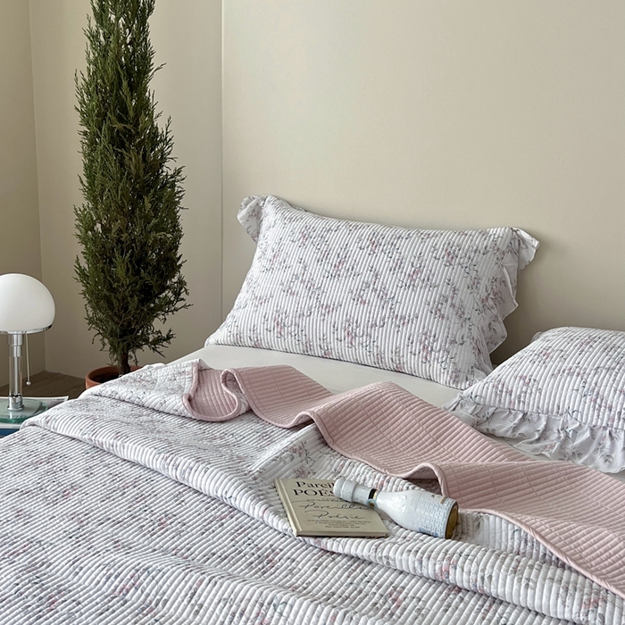 91家纺网 家纺一手货源 找家纺 2025新款悠扬床盖三件套 花古朵