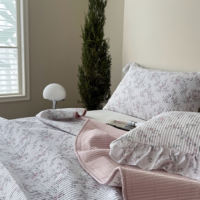 91家纺网 家纺一手货源 找家纺 2025新款悠扬床盖三件套 花古朵