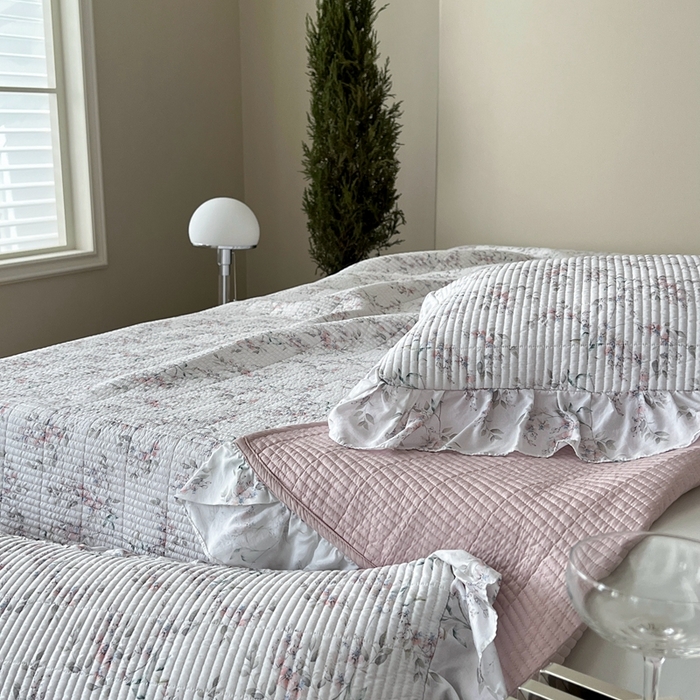 91家纺网 家纺一手货源 找家纺 2025新款悠扬床盖三件套 花古朵