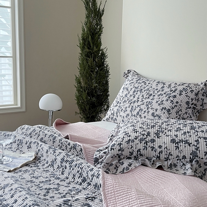 91家纺网 家纺一手货源 找家纺 2025新款悠扬床盖三件套 莫卡顿