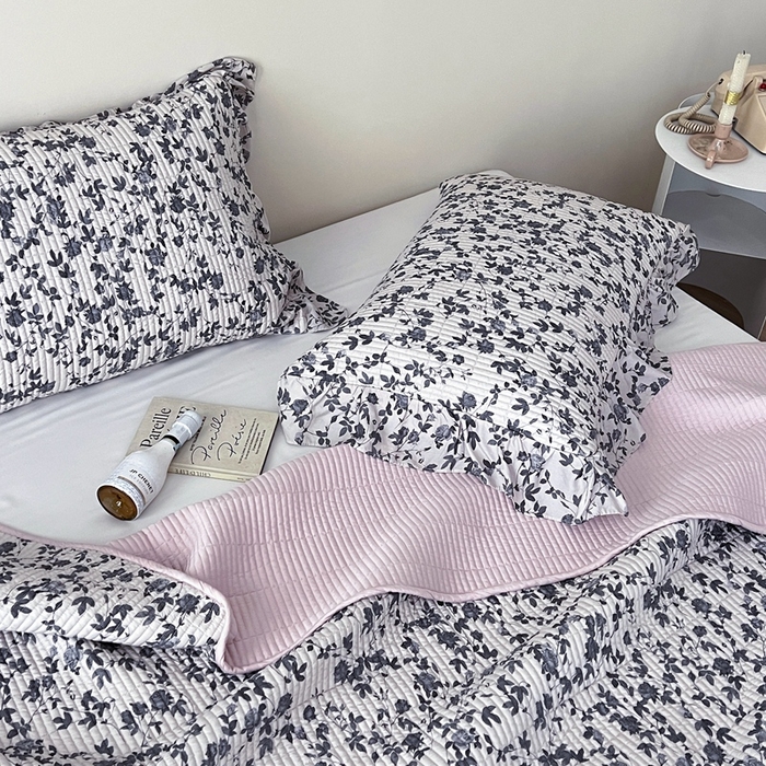 91家纺网 家纺一手货源 找家纺 2025新款悠扬床盖三件套 莫卡顿