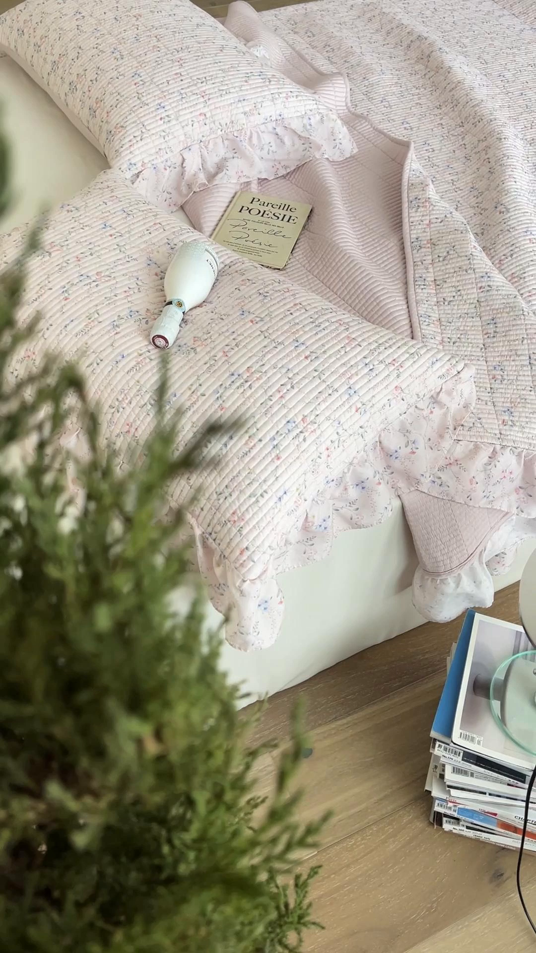 91家纺网 家纺一手货源 找家纺 2025新款悠扬床盖三件套 浅知粉