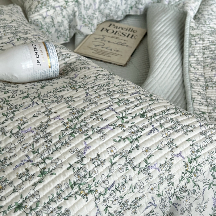 91家纺网 家纺一手货源 找家纺 2025新款悠扬床盖三件套 山茶花