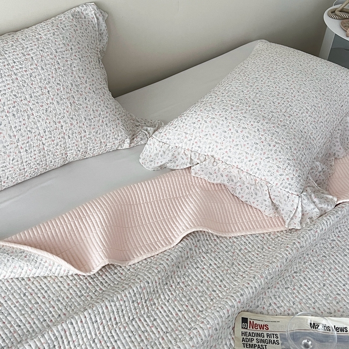 91家纺网 家纺一手货源 找家纺 2025新款悠扬床盖三件套 夏瑾小花