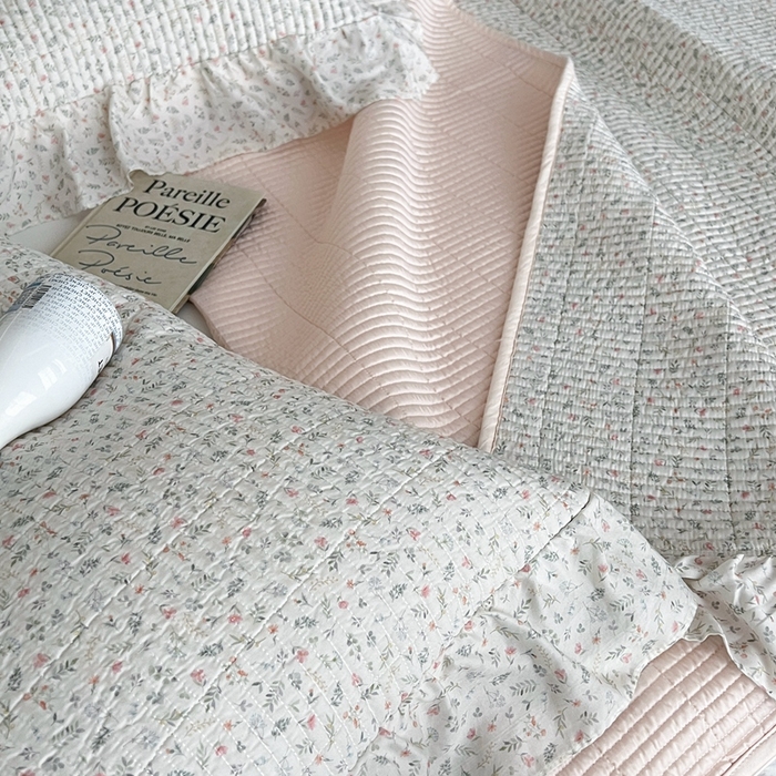 91家纺网 家纺一手货源 找家纺 2025新款悠扬床盖三件套 夏瑾小花