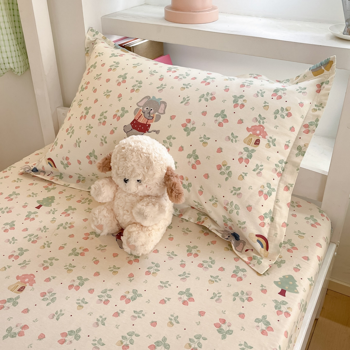 91家纺网 家纺一手货源 找家纺 铭成家纺 2025新款全棉印花学生三件套系列（提供买家秀） 弹唱小象