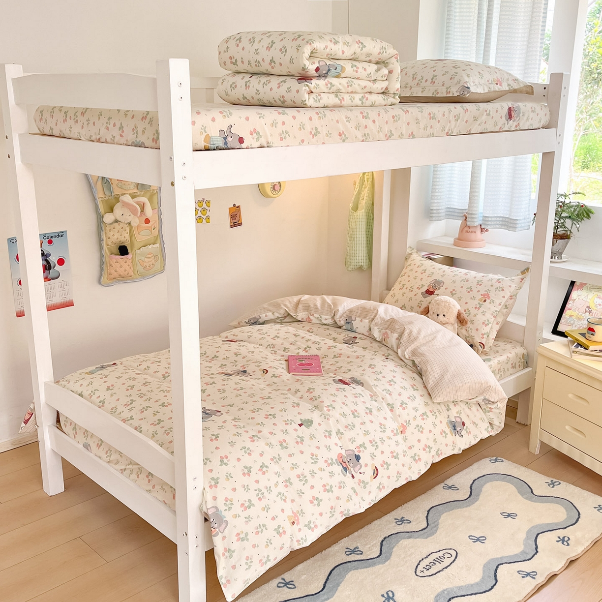 91家纺网 家纺一手货源 找家纺 铭成家纺 2025新款全棉印花学生三件套系列（提供买家秀） 弹唱小象