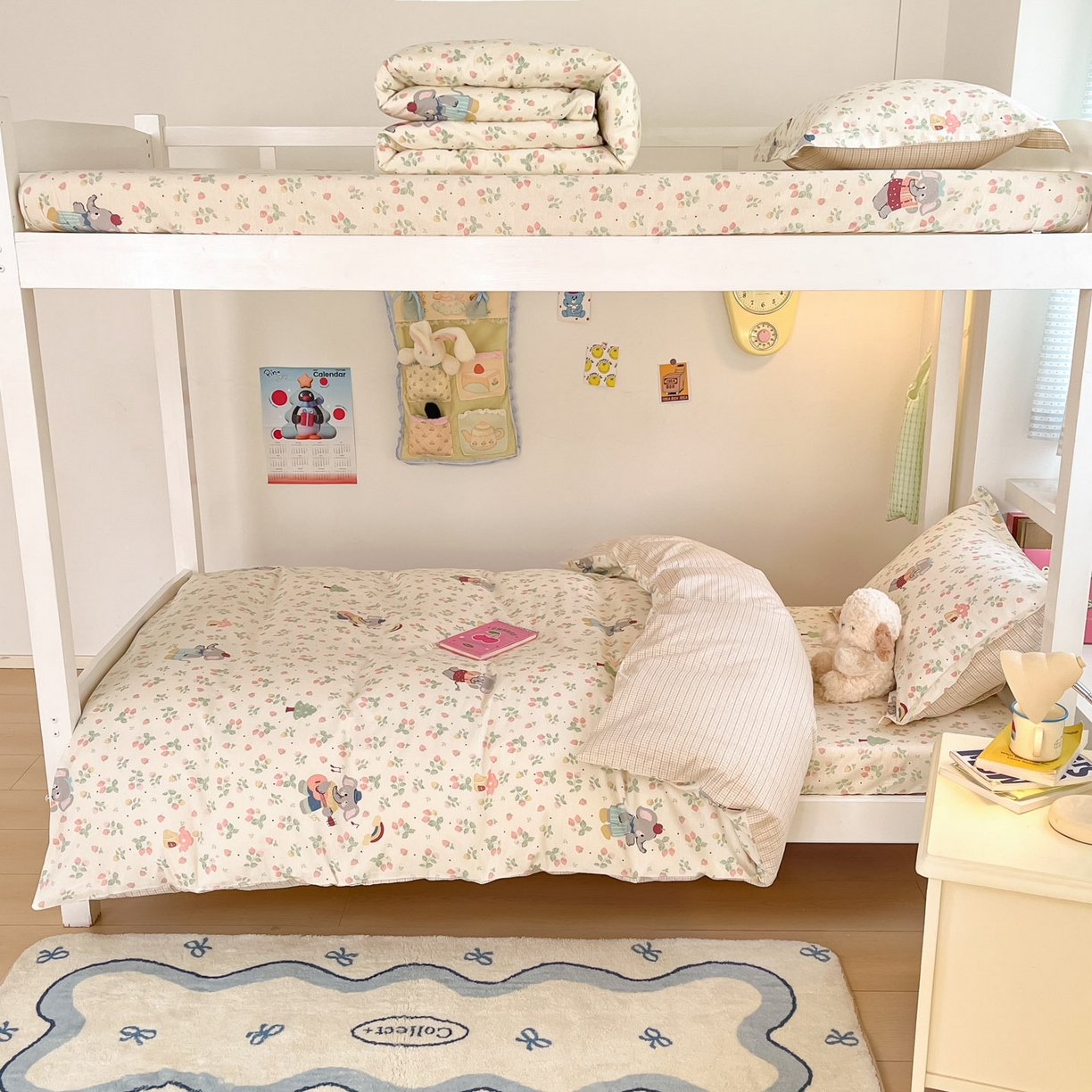 91家纺网 家纺一手货源 找家纺 铭成家纺 2025新款全棉印花学生三件套系列（提供买家秀） 弹唱小象