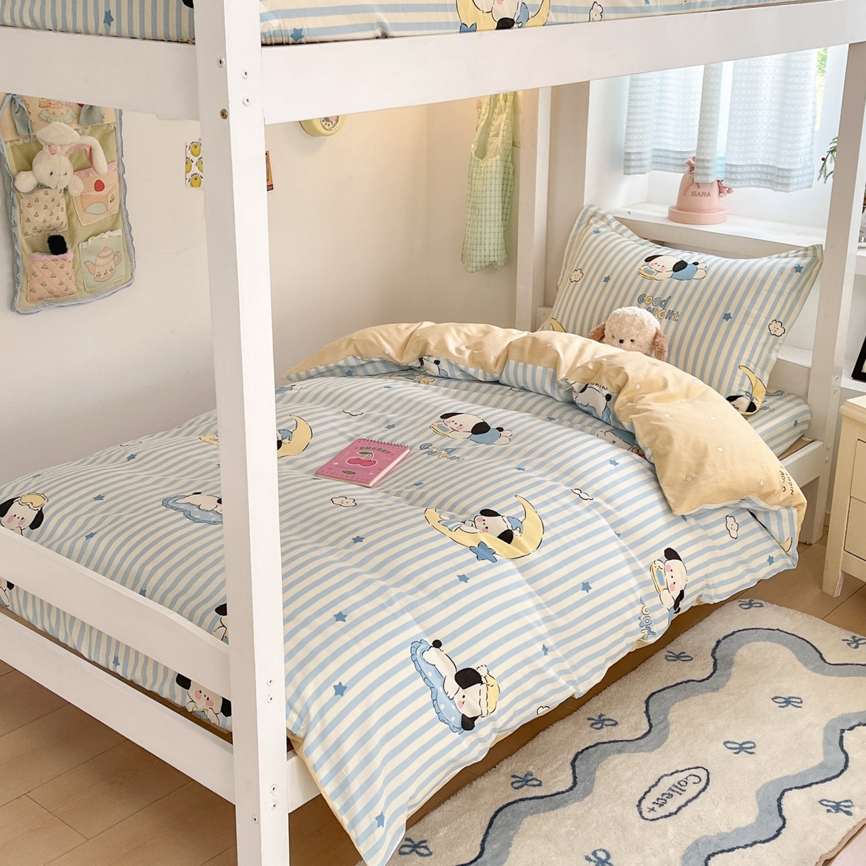 铭成家纺 2025新款全棉印花学生三件套系列（提供买家秀） 酣睡狗