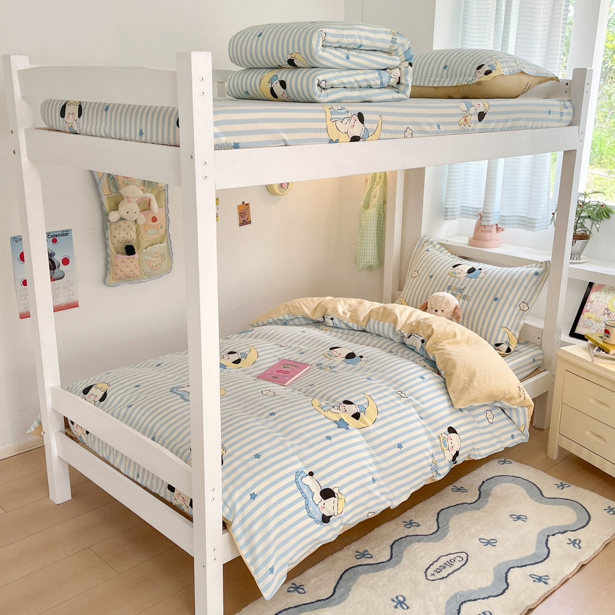 91家纺网 家纺一手货源 找家纺 铭成家纺 2025新款全棉印花学生三件套系列（提供买家秀） 酣睡狗