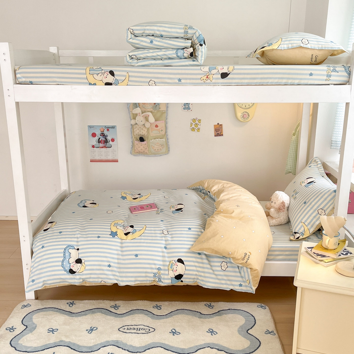 91家纺网 家纺一手货源 找家纺 铭成家纺 2025新款全棉印花学生三件套系列（提供买家秀） 酣睡狗