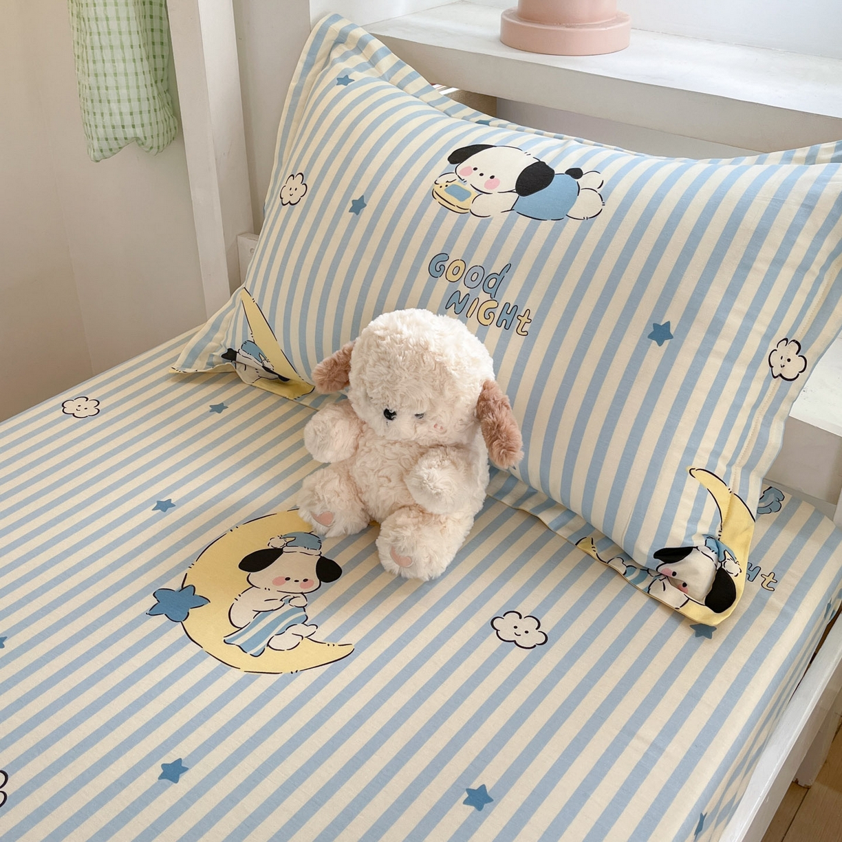 91家纺网 家纺一手货源 找家纺 铭成家纺 2025新款全棉印花学生三件套系列（提供买家秀） 酣睡狗