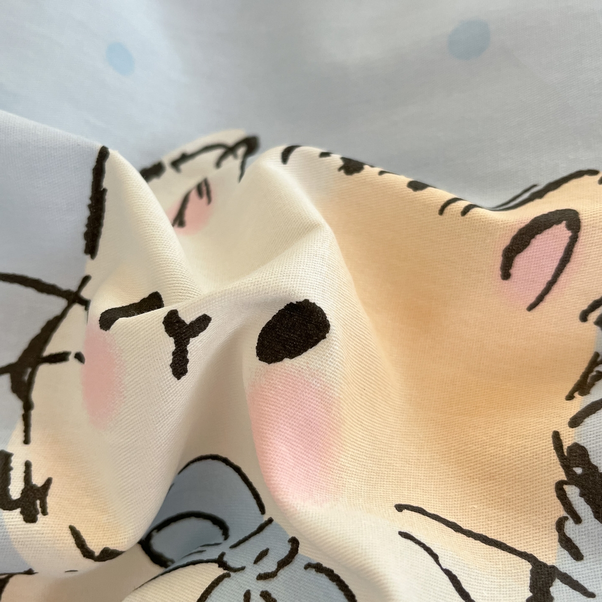 91家纺网 家纺一手货源 找家纺 铭成家纺 2025新款全棉印花学生三件套系列（提供买家秀） 可爱小咪