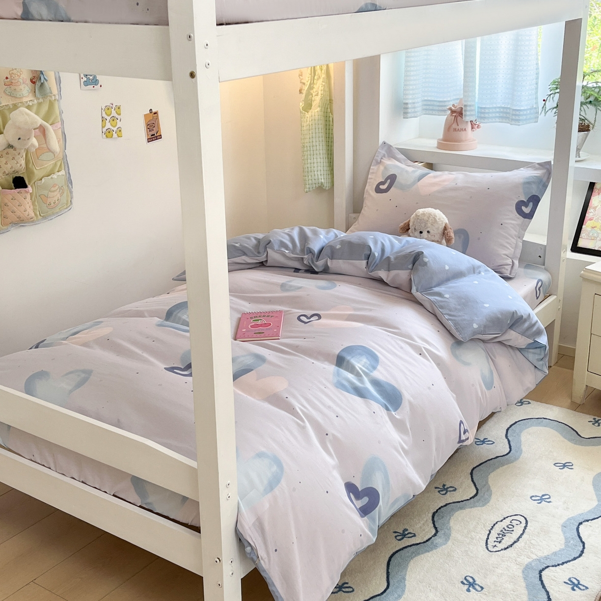 铭成家纺 2025新款全棉印花学生三件套系列（提供买家秀） 浪漫心语