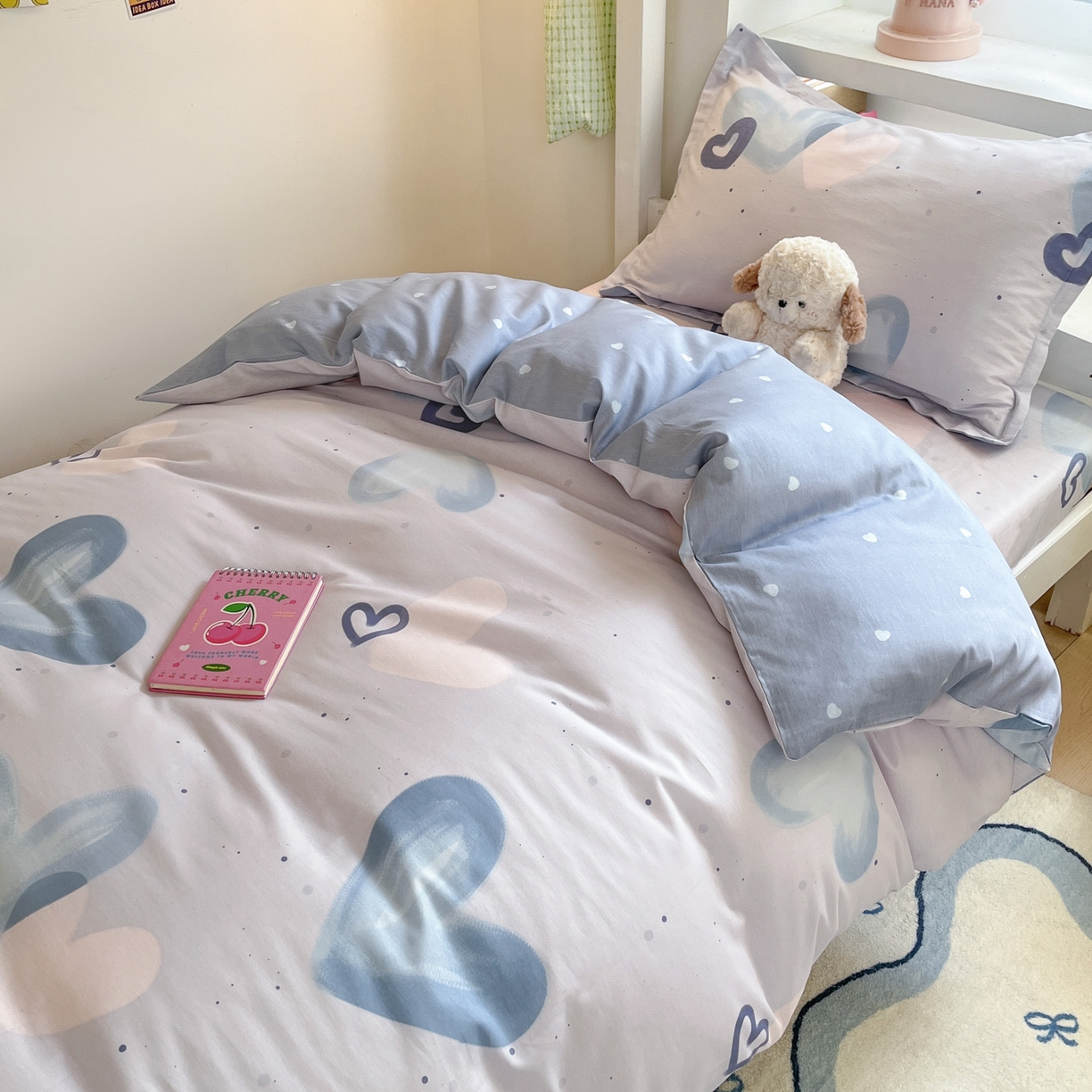 91家纺网 家纺一手货源 找家纺 铭成家纺 2025新款全棉印花学生三件套系列（提供买家秀） 浪漫心语