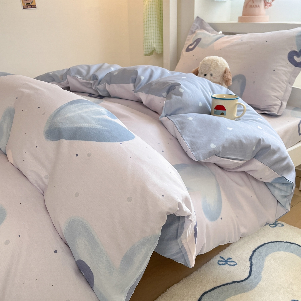 91家纺网 家纺一手货源 找家纺 铭成家纺 2025新款全棉印花学生三件套系列（提供买家秀） 浪漫心语