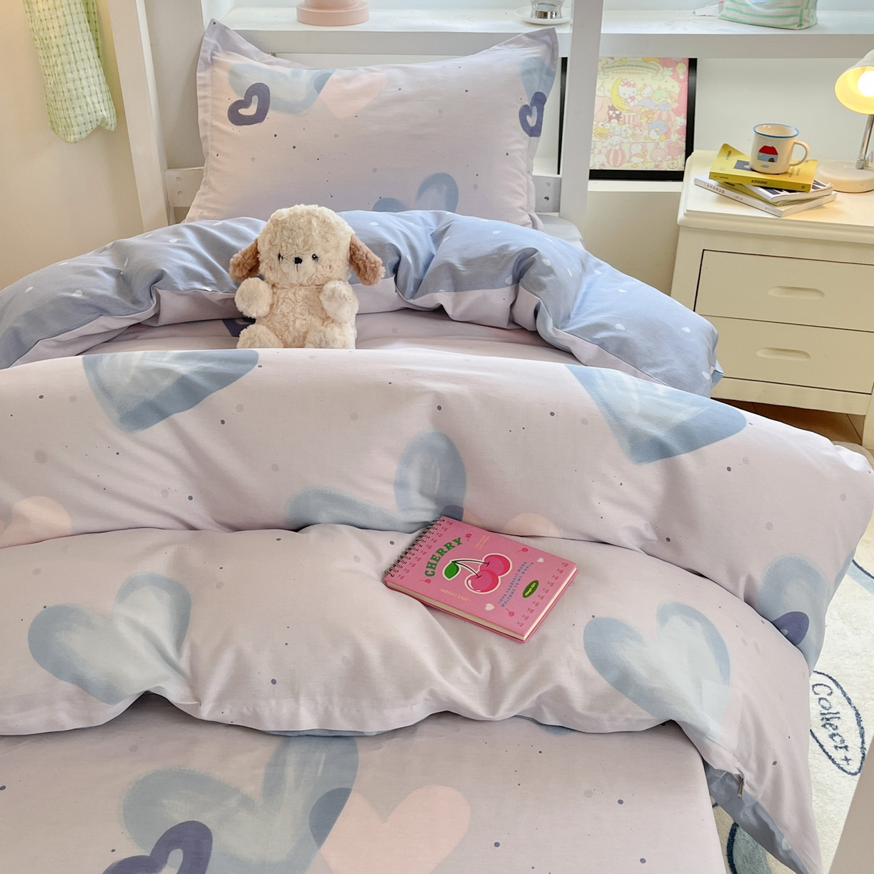 91家纺网 家纺一手货源 找家纺 铭成家纺 2025新款全棉印花学生三件套系列（提供买家秀） 浪漫心语