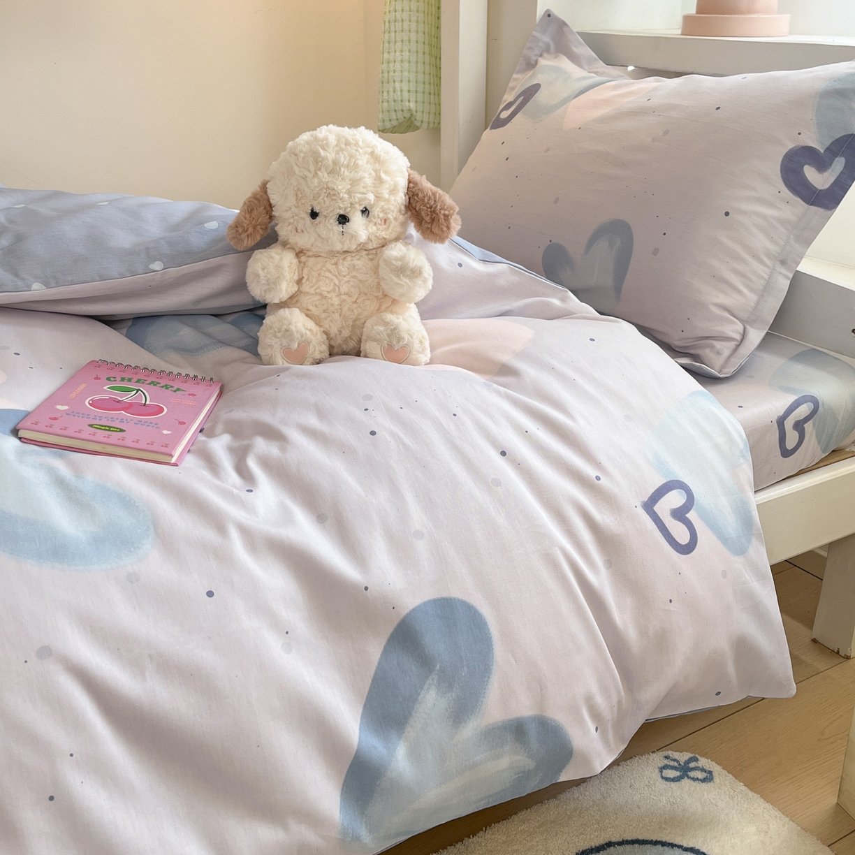 91家纺网 家纺一手货源 找家纺 铭成家纺 2025新款全棉印花学生三件套系列（提供买家秀） 浪漫心语