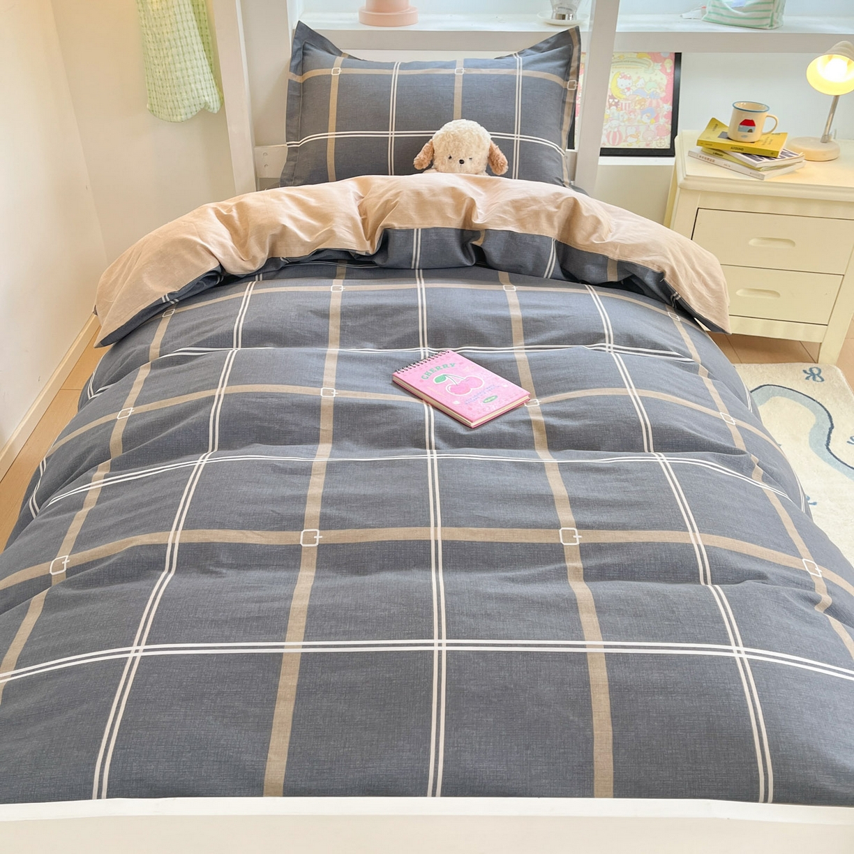 91家纺网 家纺一手货源 找家纺 铭成家纺 2025新款全棉印花学生三件套系列（提供买家秀） 米拉