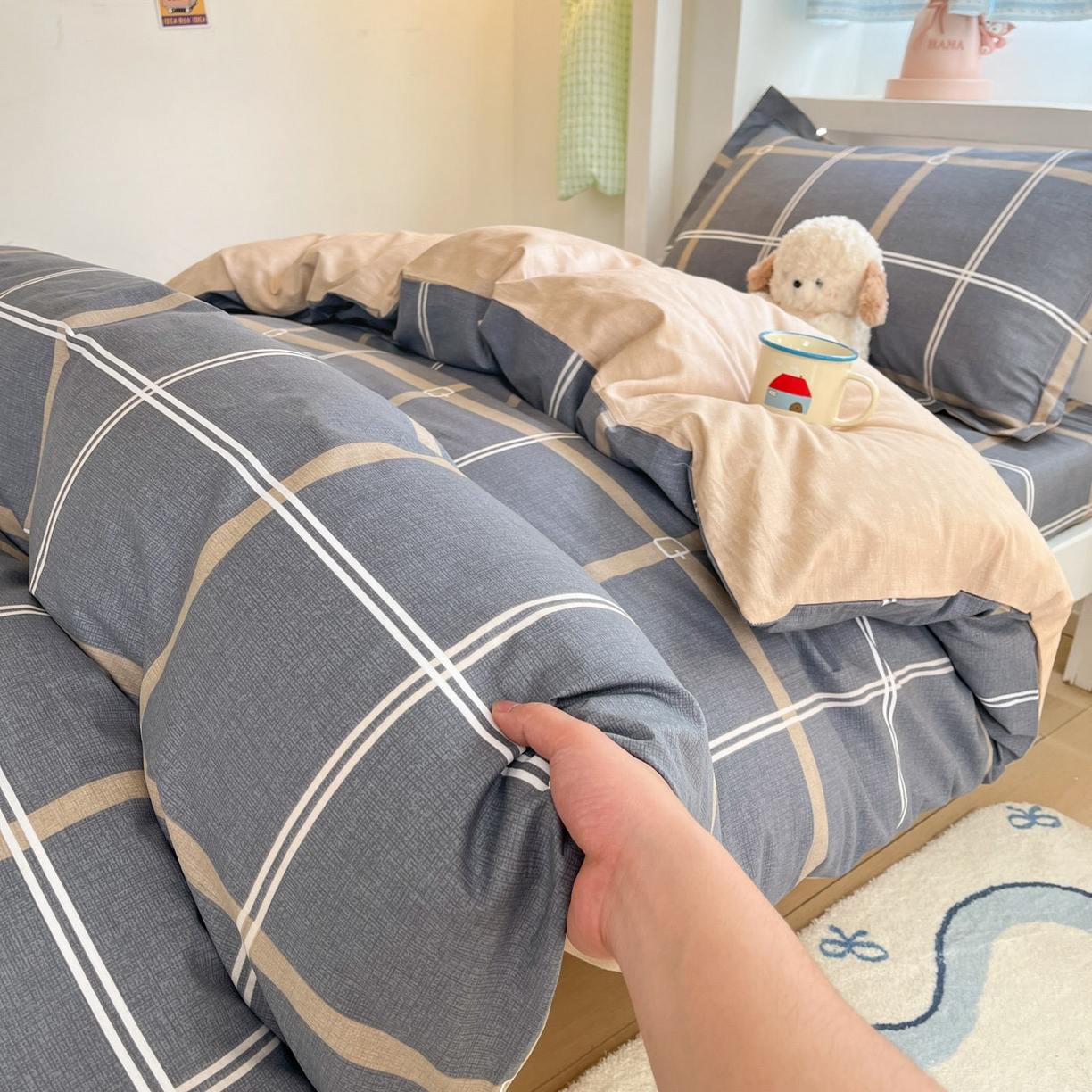 91家纺网 家纺一手货源 找家纺 铭成家纺 2025新款全棉印花学生三件套系列（提供买家秀） 米拉