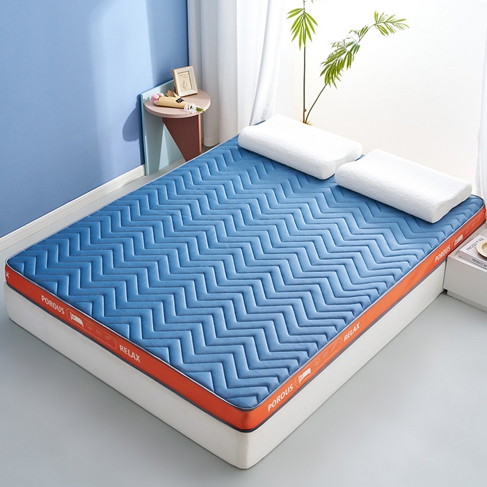 91家纺网 家纺一手货源 找家纺 合纵跨境工厂 2025新款17/25D记忆海绵床垫跨境外贸JIT一件代发TEMU亚马逊希音包过核价立体波浪款 立体波浪-蓝 5cm