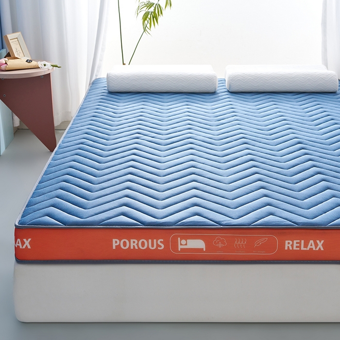 91家纺网 家纺一手货源 找家纺 合纵跨境工厂 2025新款17/25D记忆海绵床垫跨境外贸JIT一件代发TEMU亚马逊希音包过核价立体波浪款 立体波浪-蓝 5cm