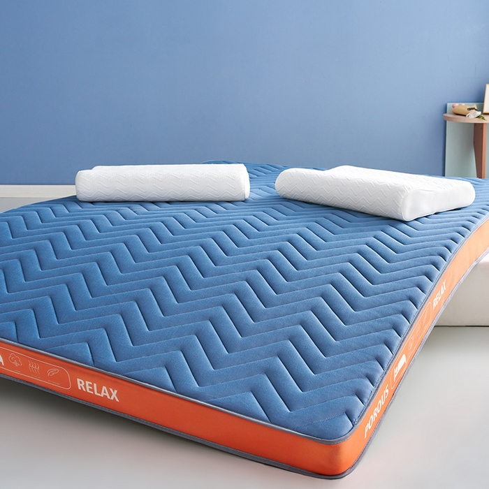 91家纺网 家纺一手货源 找家纺 合纵跨境工厂 2025新款17/25D记忆海绵床垫跨境外贸JIT一件代发TEMU亚马逊希音包过核价立体波浪款 立体波浪-蓝 5cm