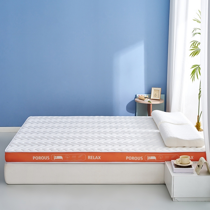 91家纺网 家纺一手货源 找家纺 合纵跨境工厂 2025新款17/25D记忆海绵床垫跨境外贸JIT一件代发TEMU亚马逊希音包过核价立体波浪款 立体波浪-橙边白 5cm