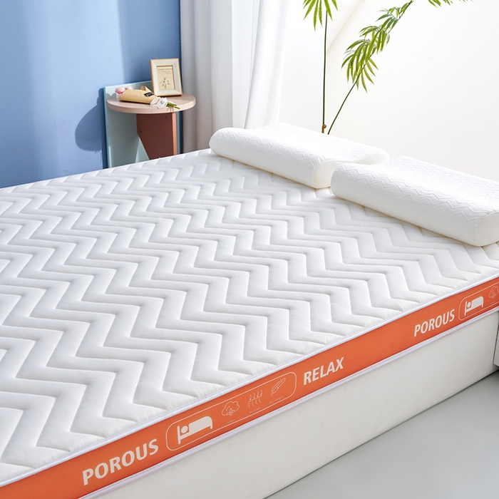 91家纺网 家纺一手货源 找家纺 合纵跨境工厂 2025新款17/25D记忆海绵床垫跨境外贸JIT一件代发TEMU亚马逊希音包过核价立体波浪款 立体波浪-橙边白 5cm