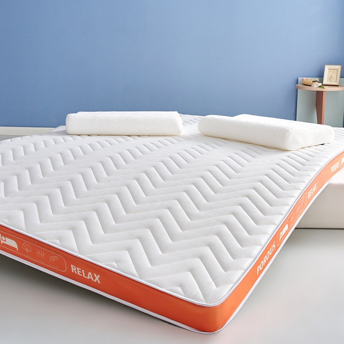 91家纺网 家纺一手货源 找家纺 合纵跨境工厂 2025新款17/25D记忆海绵床垫跨境外贸JIT一件代发TEMU亚马逊希音包过核价立体波浪款 立体波浪-橙边白 5cm