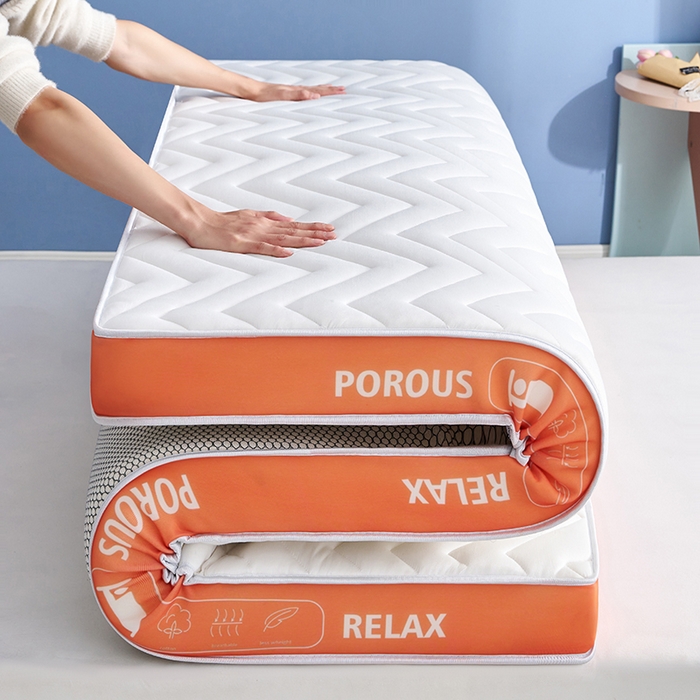 91家纺网 家纺一手货源 找家纺 合纵跨境工厂 2025新款17/25D记忆海绵床垫跨境外贸JIT一件代发TEMU亚马逊希音包过核价立体波浪款 立体波浪-橙边白 5cm