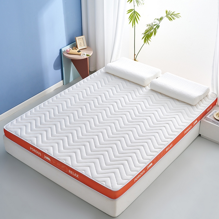 91家纺网 家纺一手货源 找家纺 合纵跨境工厂 2025新款17/25D记忆海绵床垫跨境外贸JIT一件代发TEMU亚马逊希音包过核价立体波浪款 立体波浪-橙边白 9cm