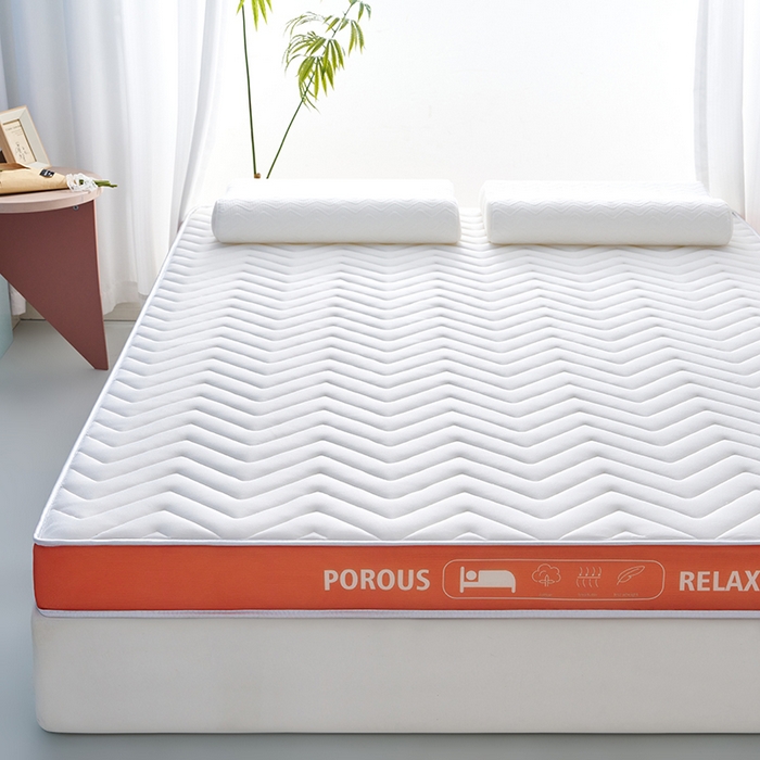 91家纺网 家纺一手货源 找家纺 合纵跨境工厂 2025新款17/25D记忆海绵床垫跨境外贸JIT一件代发TEMU亚马逊希音包过核价立体波浪款 立体波浪-橙边白 9cm