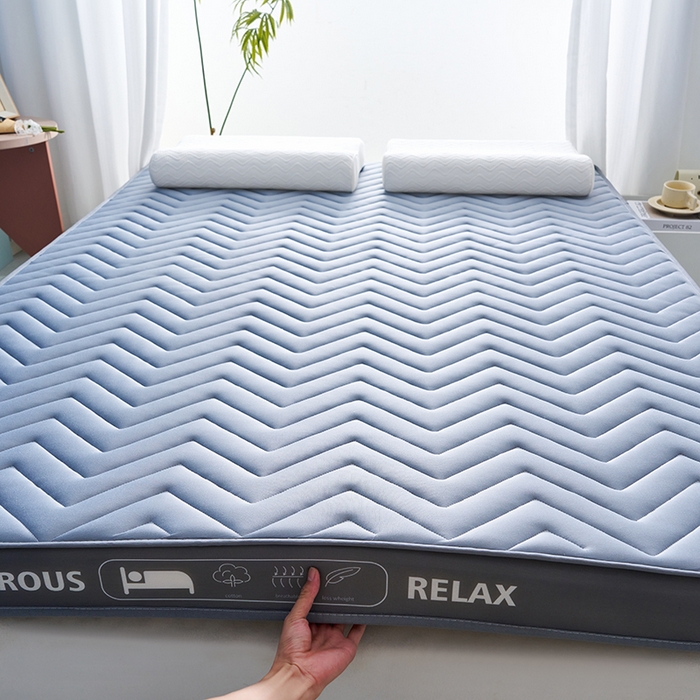 91家纺网 家纺一手货源 找家纺 合纵跨境工厂 2025新款17/25D记忆海绵床垫跨境外贸JIT一件代发TEMU亚马逊希音包过核价立体波浪款 立体波浪-灰 9cm