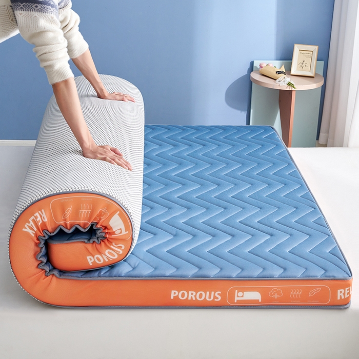 合纵跨境工厂 2025新款17/25D记忆海绵床垫跨境外贸JIT一件代发TEMU亚马逊希音包过核价立体波浪款 立体波浪-蓝 9cm