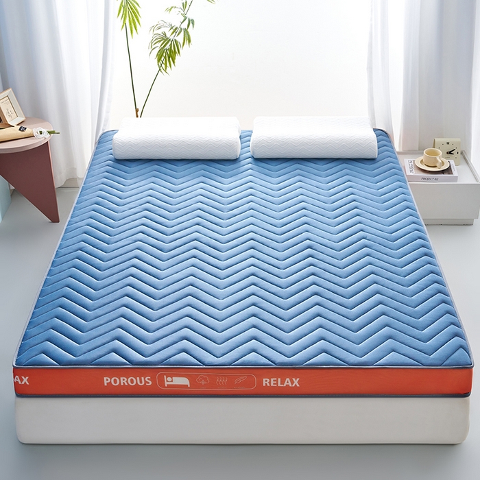 91家纺网 家纺一手货源 找家纺 合纵跨境工厂 2025新款17/25D记忆海绵床垫跨境外贸JIT一件代发TEMU亚马逊希音包过核价立体波浪款 立体波浪-蓝 9cm