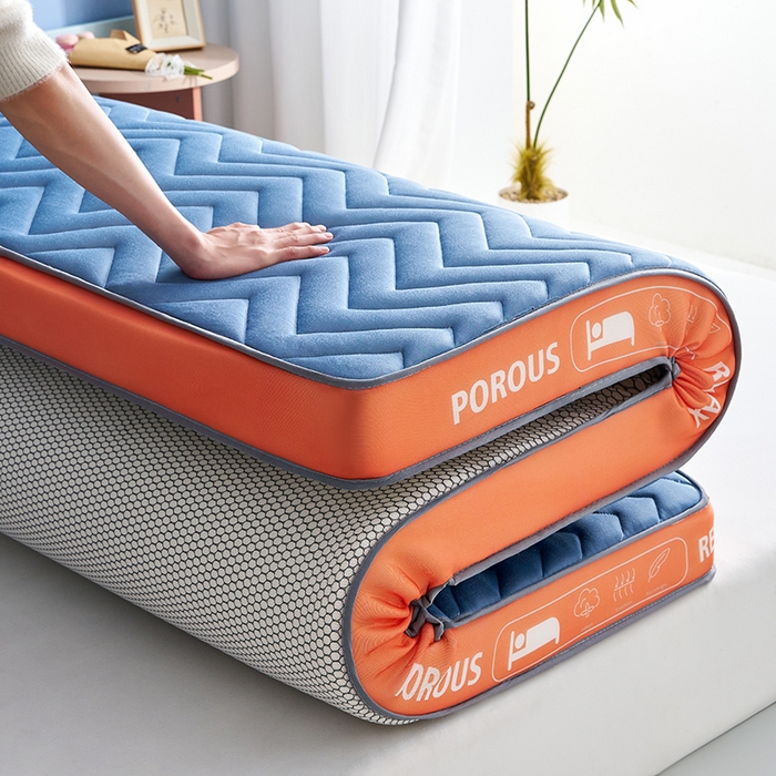 91家纺网 家纺一手货源 找家纺 合纵跨境工厂 2025新款17/25D记忆海绵床垫跨境外贸JIT一件代发TEMU亚马逊希音包过核价立体波浪款 立体波浪-蓝 9cm