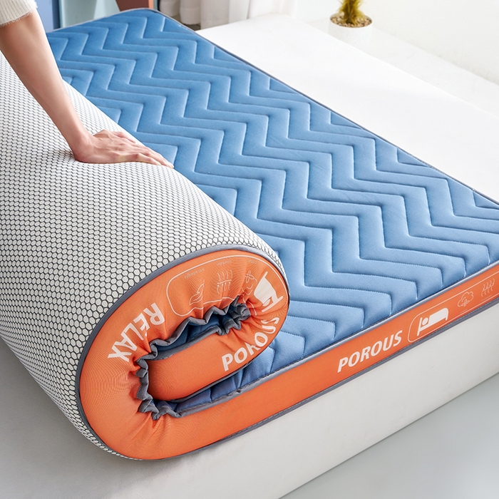 91家纺网 家纺一手货源 找家纺 合纵跨境工厂 2025新款17/25D记忆海绵床垫跨境外贸JIT一件代发TEMU亚马逊希音包过核价立体波浪款 立体波浪-蓝 9cm