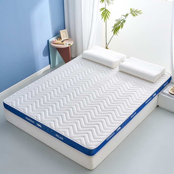 91家纺网 家纺一手货源 找家纺 合纵跨境工厂 2025新款17/25D记忆海绵床垫跨境外贸JIT一件代发TEMU亚马逊希音包过核价立体波浪款 立体波浪-蓝边白 5cm